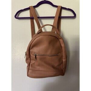 Wild Fable 9.5” Peach Tan Faux Leather Mini Dome Gold Zipper Backpack